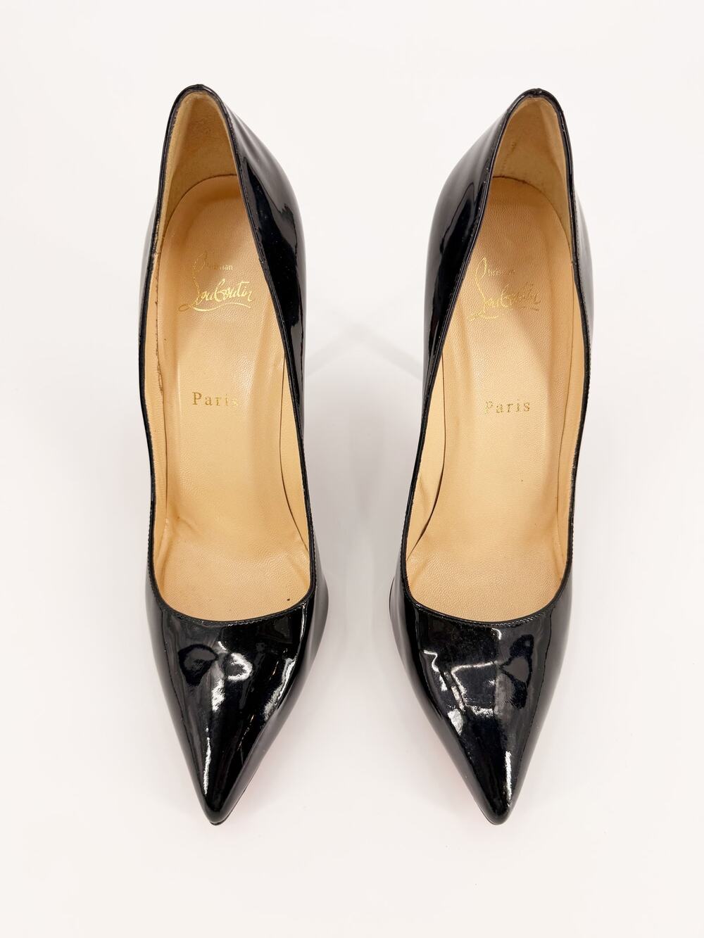 Christian Louboutin Pigalle Black Patent Leather Pointed Pumps 41 EU 11 Dustbag
